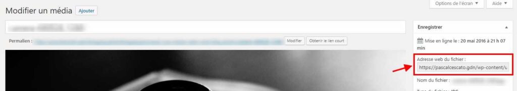 URL du média