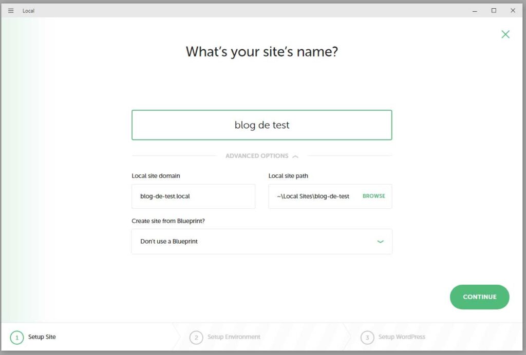Création d'un site - étape 1