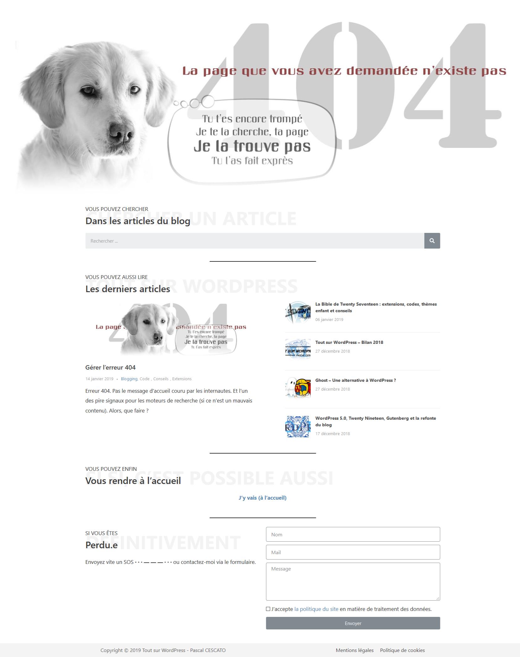 page d'erreur 404