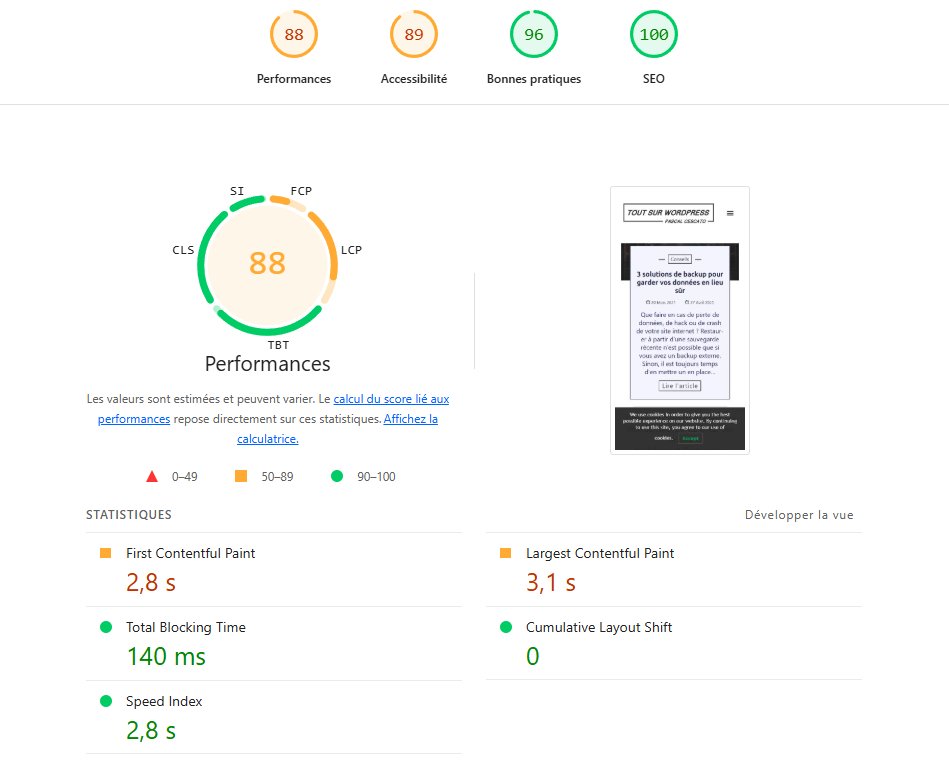 Performances lighthouse en PWA
