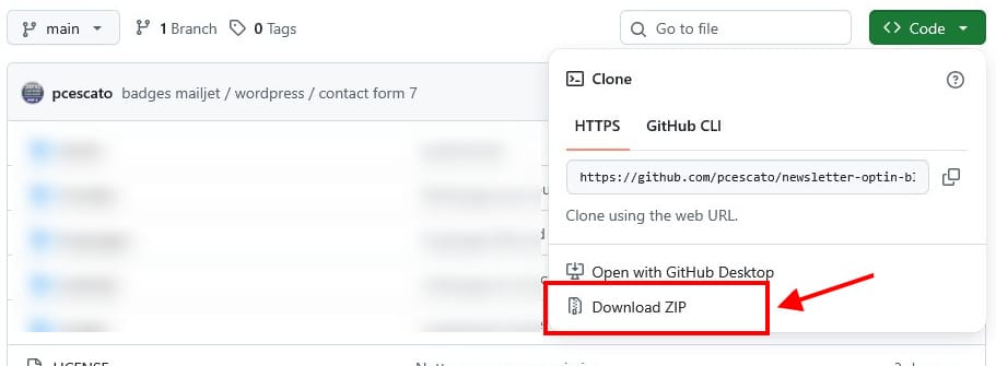 Récupérer l'extension sur Github